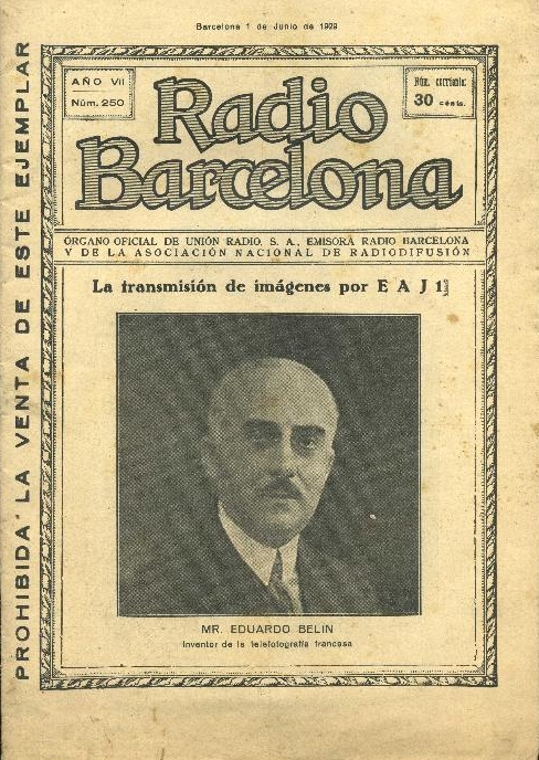 1929. Butlletí de Ràdio Barcelona editat per Unión Radio i l'Asociación Nacional de Radiodifusión