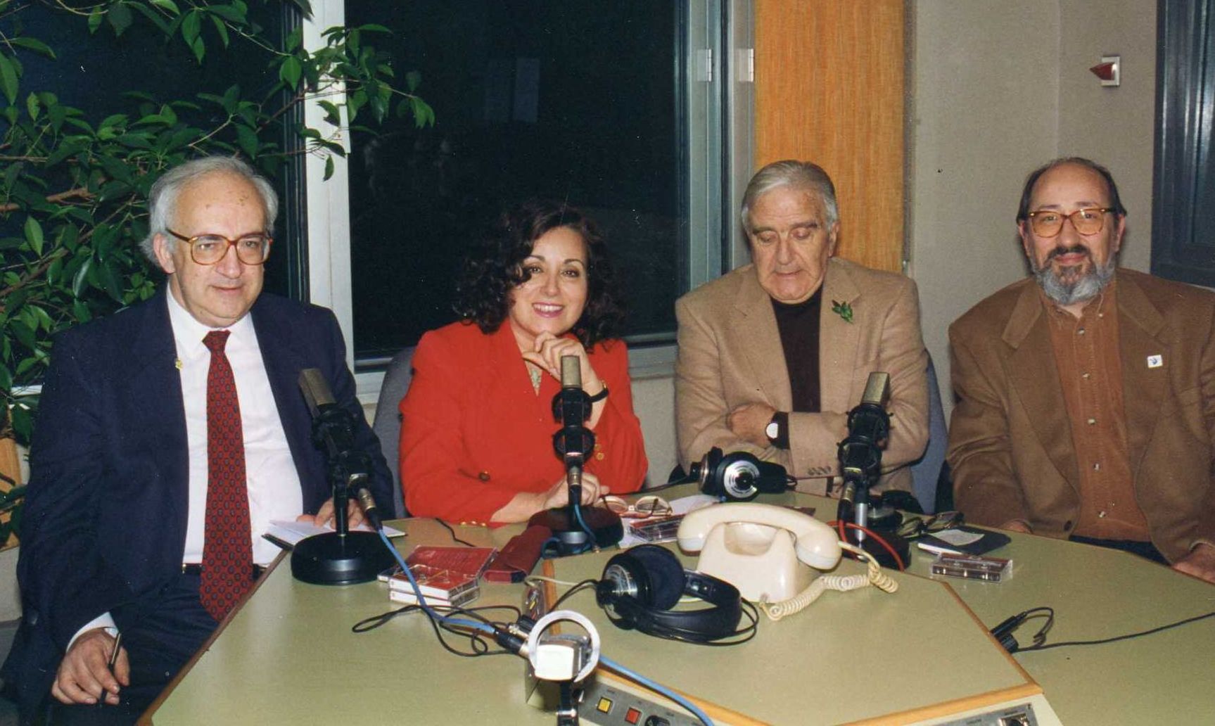 Als anys 90, Jordi Maluquer, Pepa Palau, Frederic Roda i Carles Jordi Guardiola al programa "Converses a mitja nit"